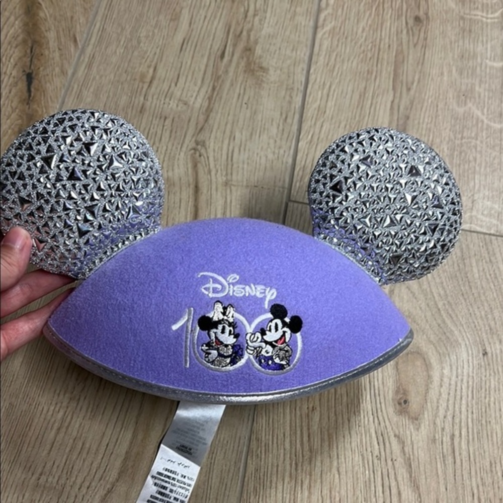 Disney Silver and Purple Mickey Mouse Beret Hat